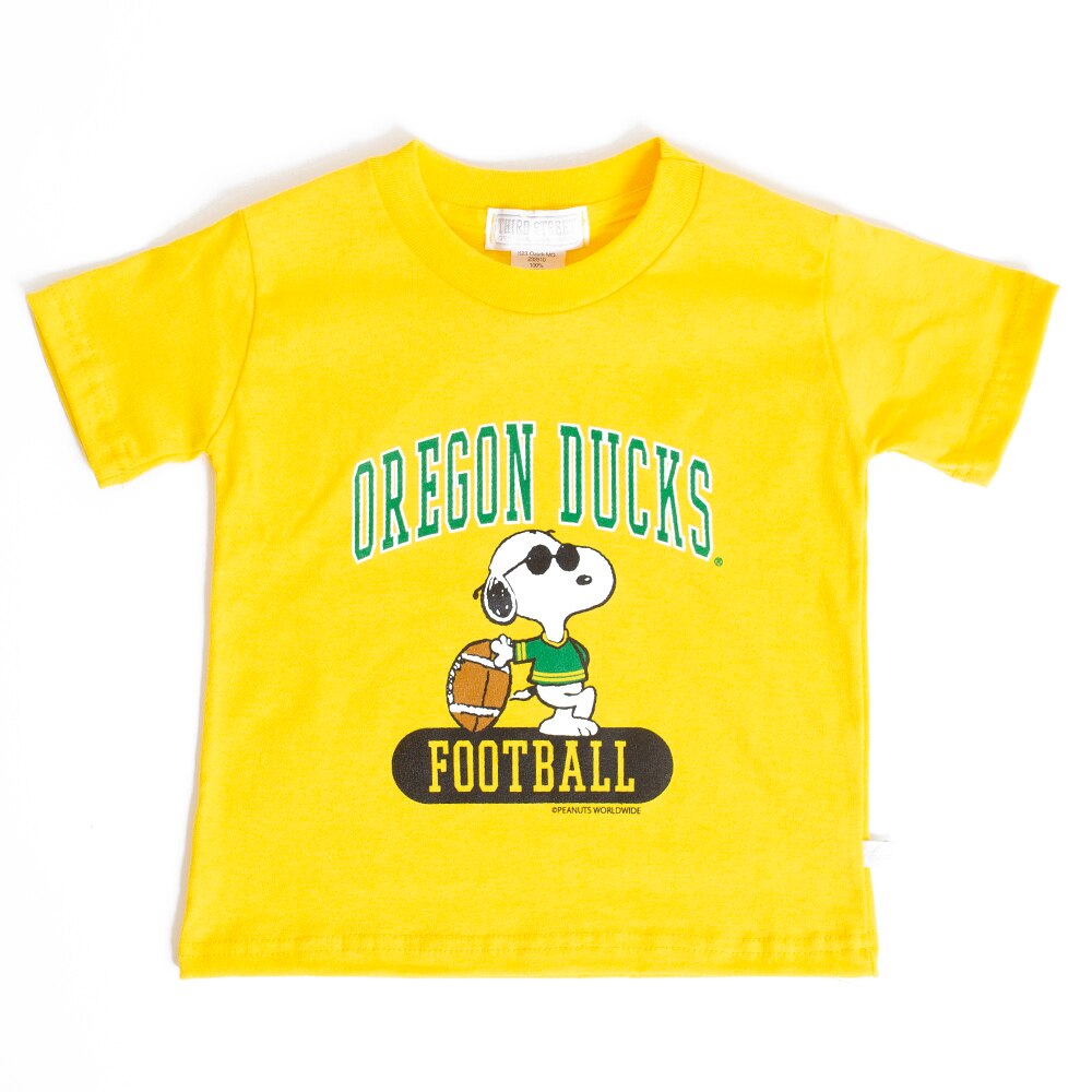 Peanuts, Third Street, Yellow, Crew Neck, Kids, Toddler, Football, T-Shirt, Snoopy, 697359